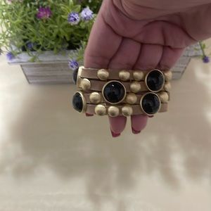 Suede and Brass Bracelet (onyx)